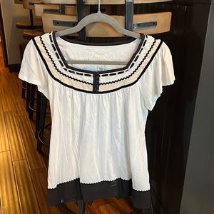 Anthropologie Lace and Ribbon Details Shirt